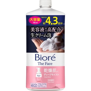 비오레 더 페이스 거품 세안료 딥 모이스트 리필용 대용량 700mL 카오