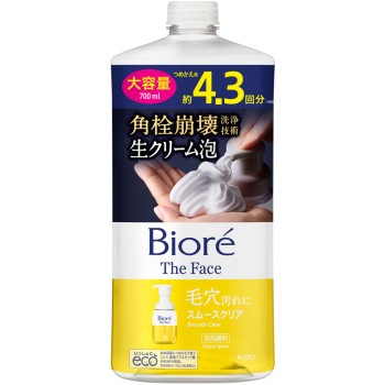 비오레 더 페이스 거품 세안료 스무스클리어 리필 대용량 700mL 카오