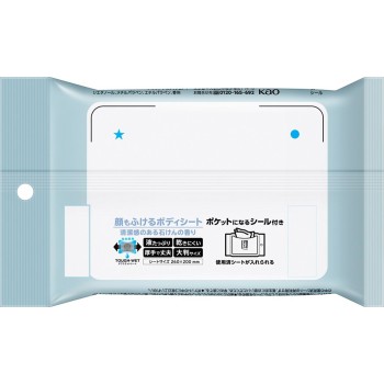 맨즈비오레 얼굴닦기만 해도 되는 바디 시트 청결감 있는 비누 향 포켓이 되는 스티커 부착 12매 카오