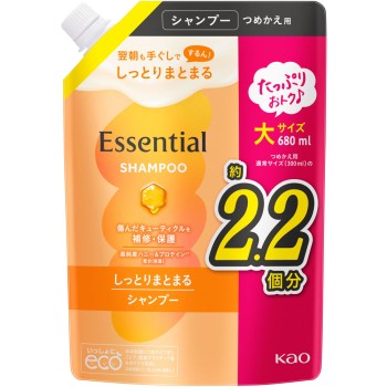 에센셜 촉촉 정돈 샴푸 리필 680ml 카오