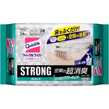 퀵클 와이퍼 입체 흡착 웨트 시트 스트롱 공간 초소취 24매입 카오