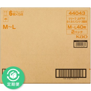 리리프 팬츠 타입 올리기·내리기 편한 얇은 팬츠 3회분 M-L 40매×2 카오