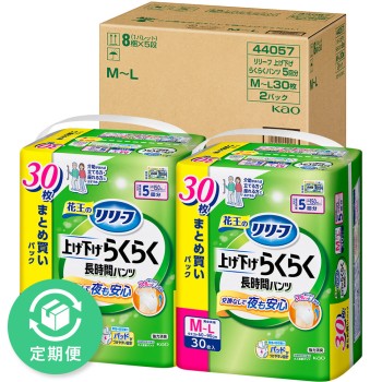 리리프 팬츠 타입 올리기·내리기 편한 장시간 팬츠 5회분 M-L 30매×2 카오