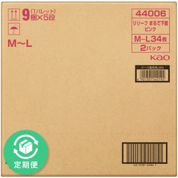 릴리프 팬츠 타입 꼭 속옷 같은 2회분 핑크 M-L 34매×2 카오