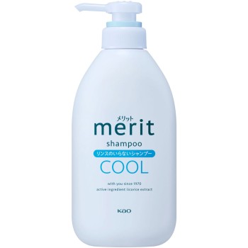 메리트 헹굼불필요 샴푸 쿨타입 펌프 450mL 카오