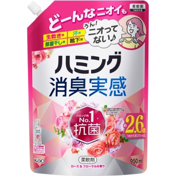 하밍 소취 실감 로즈&플로럴향 리필 950ml 카오