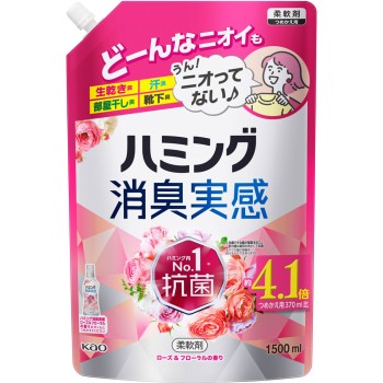 해밍 소취 실감 로즈&플로럴 향 리필용 1500ml 카오