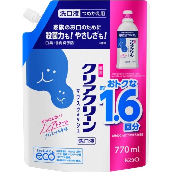 클리어클린 마우스워시 소프트 민트향 리필용 770ml 카오