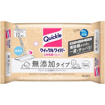 퀴클 와이퍼 입체 흡착 웨트 시트 무첨가 타입 12매 카오