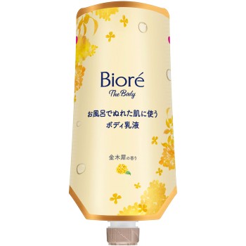비오레 더 바디 목욕 중 젖은 피부에 사용하는 바디 유액 피부 매끈매끈 금목서향 걸어두는 팩 285ml 카오