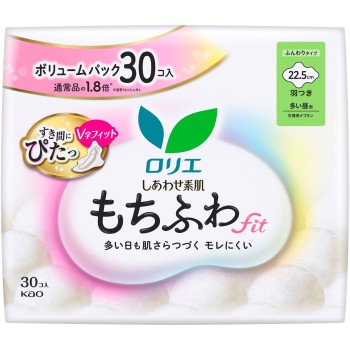 로리에 행복한 피부 폭신 핏 많은 낮용 22.5cm 날개 있음 16개 30개 카오