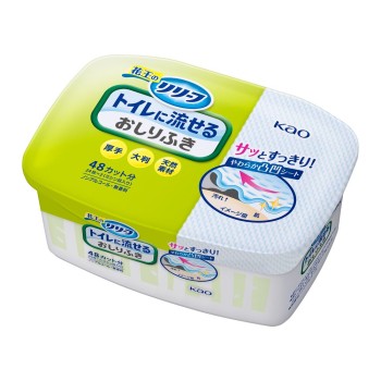 리리프 화장실에 흘려보낼 수 있는 엉덩이 물티슈 24매 카오