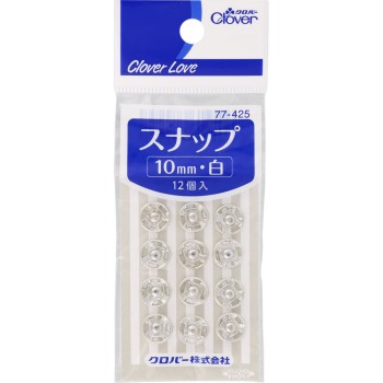 클로버 러브 스냅 10mm 흰색 _ 클로버