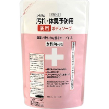 몸의 오염·체취 예방 약용 바디소프 교체 여성용 CTY-BFK 400ml 클로버코퍼레이션