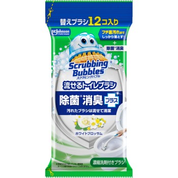 스크러빙 버블 흘려보낼 수 있는 화장실 브러시 제균 소취 플러스 화이트 블로섬 교체 12개 존슨