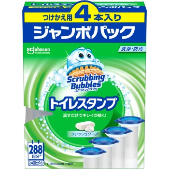 스크러빙 버블 변기 스탬프 클리너 프레쉬 소프 교체용 점보 팩 38g×4 존슨