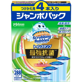 스크러빙 버블 토일렛 스탬프 최강 항균 엘레강스 플라워 교체 38g×4 존슨