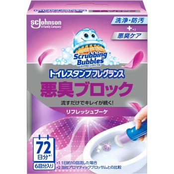 스크러빙버블 화장실 스탬프 프래그런스 악취 차단 리프레쉬부케 본체 38g 존슨