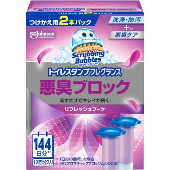 스크러빙버블 화장실스탬프 프래그런스 악취차단 리프레쉬부케 교체2P 38g×2 존슨