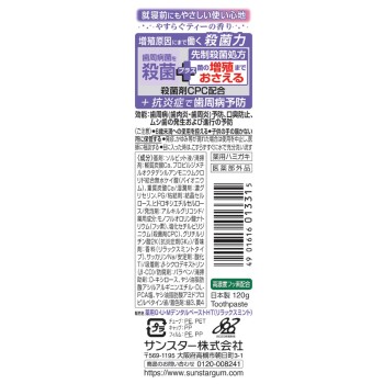 GUM 플러스 페이스트 릴랙스 민트 120g 썬스타