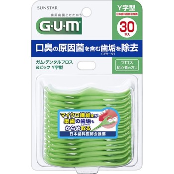 GUM 덴탈플로스&픽 Y자형 30개 썬스타