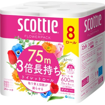 스코티 플라워 3배 오래 지속 더블 75m 8R 일본제지크레시아