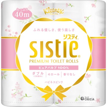 클리넥스 시스티 더블 해피니스 핑크 4롤 일본 제지 크레시아