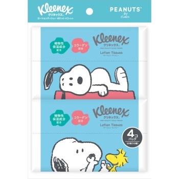 클리넥스 티슈 로션 스누피 포켓 10조 4P 일본제지크레시아