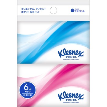 클리넥스 티슈 포켓 6코 팩 10조 니혼세이시 크레시아