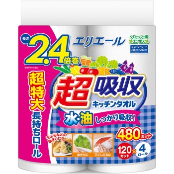 에리에르 초흡수 키친 타올 4R 120컷 다이오제지