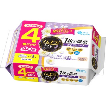 키레키라 변기 C 리필용 클린 플로럴 10매×4P 다이오제지