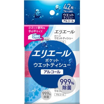 에리에르 포켓 웨트 살균 알코올 타입 7매×6P 다이오제지