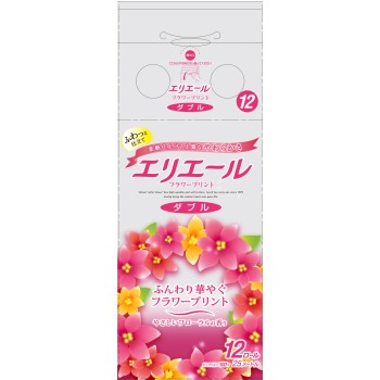 엘리에르 화장지 플라워 프린트 (더블) 12롤 더블 다이오제지