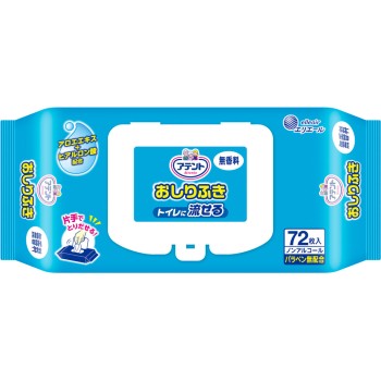 아텐토 흘릴 수 있는 엉덩이 물티슈 무향료 72매 다이오제지