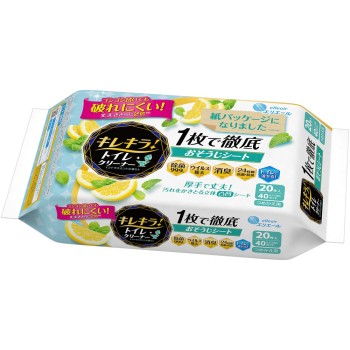 키레키라! 변기 클리너 1매로 완전 청소 시트 시트러스 민트 리필용 10매×2P 다이오제지