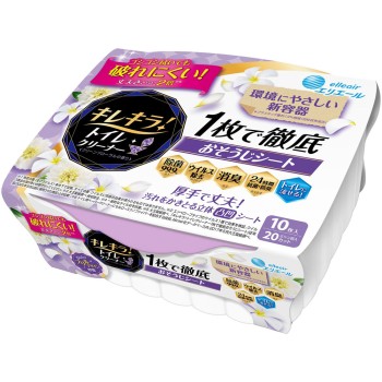 키레키라 화장실 클리너 1장으로 철저 청소 시트 클린 플로럴 본체 10매 다이오제지