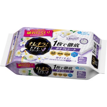 엘리에르 키레키라 화장실 클리너 1장으로 철저 청소 시트 클린 플로럴 리필 10매×2P 다이오제지