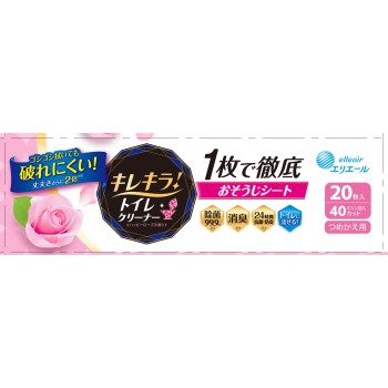 엘리에르 키레키라 화장실 클리너 1장으로 철저 청소 시트 해피 로즈 리필 10매×2P 다이오제지