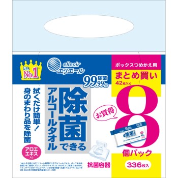 에리에르 살균 가능한 알코올 박스 교체품 42매×8P 다이오제지
