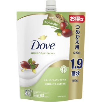 도브 바디 워시 호호바 오일&샌달우드 리필용 640g 유니레버재팬