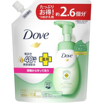 도브 여드름 케어 크리미거품 세안료 리필대사이즈 320ml 유니레버 재팬