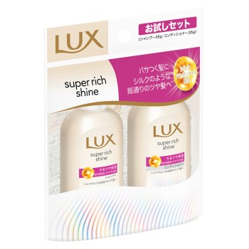 럭스 슈퍼리치샤인 모이스처 미니보습샴푸&컨디셔너 페어세트 35g+35g 유니레버재팬