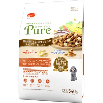 콤보 퓨어 독 피쉬&라이스 540g 일본펫푸드