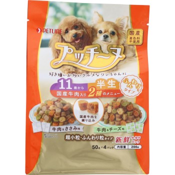 강아지의 행복 푸치누 11세부터 고령견용 부드러운 알 타입 (세미 모이스트 타입) 200g