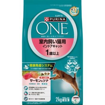 퓨리나원 캣 인도어 연어&참치 2.0kg 네슬레재팬