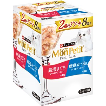 몽프티 프티 뤽스 파우치 어소트 엄선 참치 가다랑어 35g×8P 네슬레 재팬