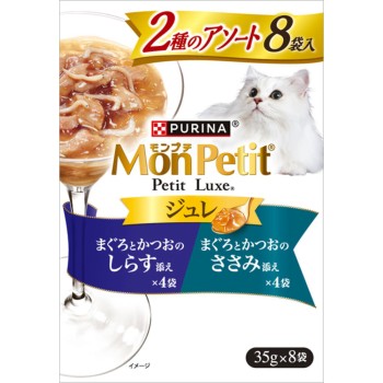 몽프티 쁘띠뤽스 파우치 젤리 참치 가다랑어 시라스 닭고기살 35g×8P 네슬레재팬