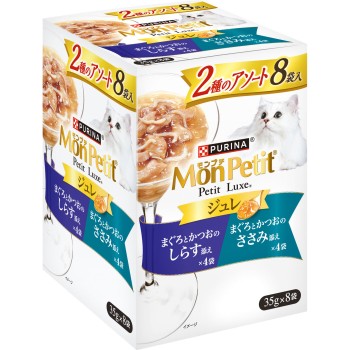 몽프티 쁘띠뤽스 파우치 젤리 참치 가다랑어 시라스 닭고기살 35g×8P 네슬레재팬