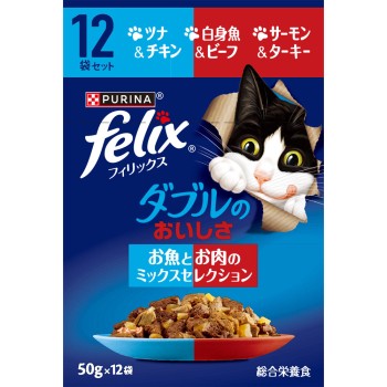 펠릭스 파우치 더블 생선과 육류 믹스 50g×12P 네슬레 재팬