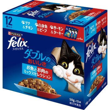 펠릭스 파우치 더블 생선과 육류 믹스 50g×12P 네슬레 재팬